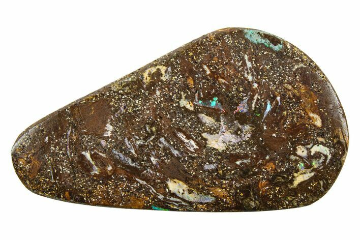 Colorful Polished Boulder Opal Specimen - Queensland, Australia #381835